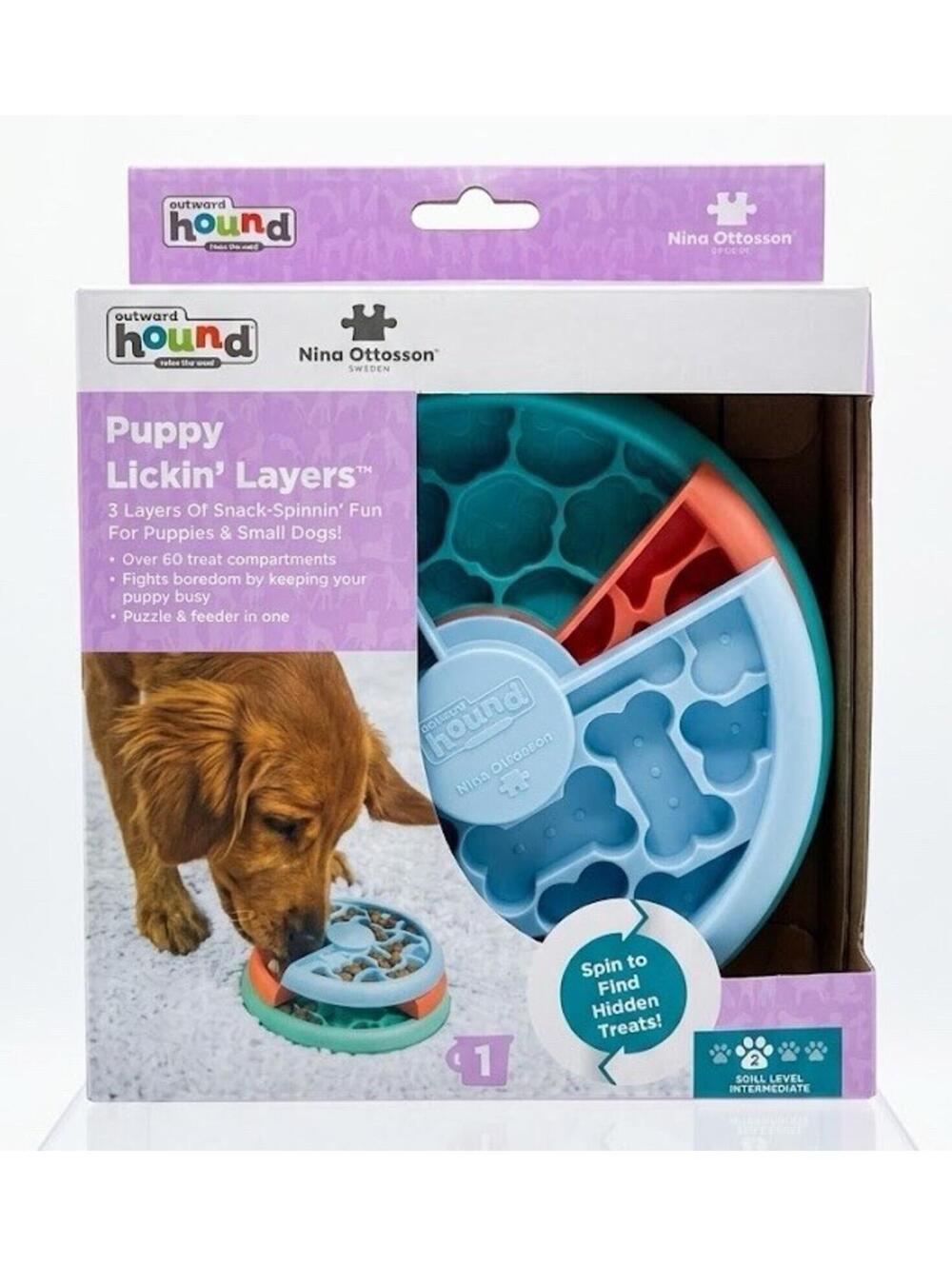 (RGB1) Outward Hound Puppy Lickin' Layers 1 Cup Puzzle Feeder Intermediate Lvl 2